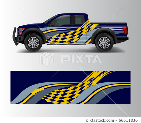 Truck And Vehicle car racing graphic for wrap and 66611830