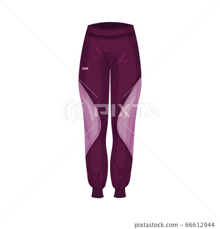 Elastic and Tight Sports Trousers as Fashionable Track Womenswear Vector Illustration 66612944