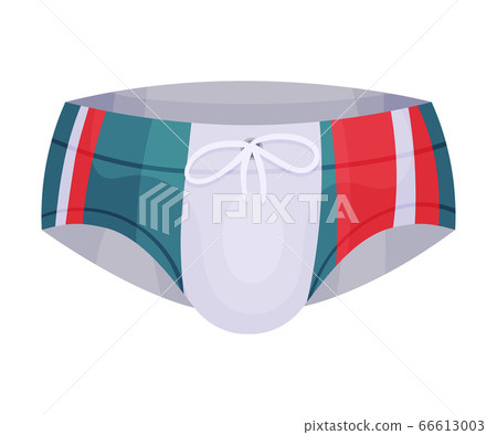 Tight Male Elastic Swimming Trunks Isolated on White Background Vector Illustration 66613003