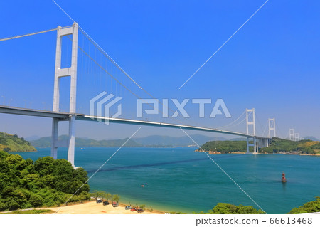 Ehime Prefecture Kurushima Kaikyo Bridge Stock Photo