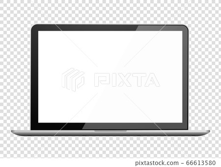 Realistic laptop front view. Notebook empty screen 66613580