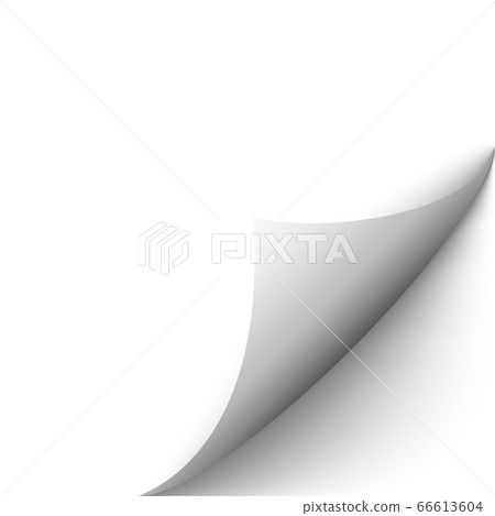 Curl page. Curly corner vector effect. Blank white sticker with edged angle 66613604