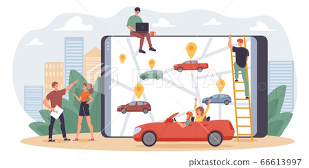 Car sharing mobile service for people cooperation 66613997