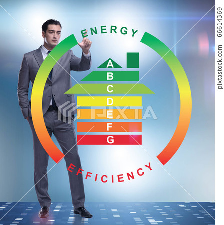 Businessman in energy efficiency concept 66614369
