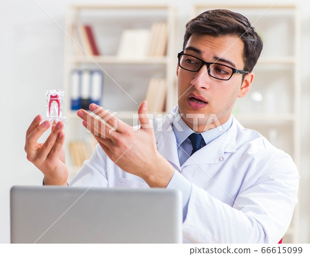 Young dentist working in the dentistry hospital Young dentist working in the dentistry hospital 66615099