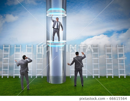 Businessmen in accelerated and fast promotion concept Businessmen in accelerated and fast promotion concept 66615564