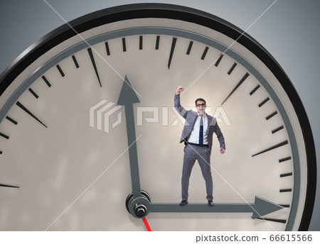 Businessman in time management concept Businessman in time management concept 66615566