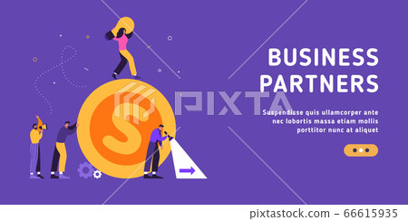 Business partners concept flat vector illustration landing page template. Concept of successful and efficient business team working hard for income, profit and success. Business partners concept flat vector illustration landing page template. Concept of successful and efficient business team working hard for income, profit and success. 66615935