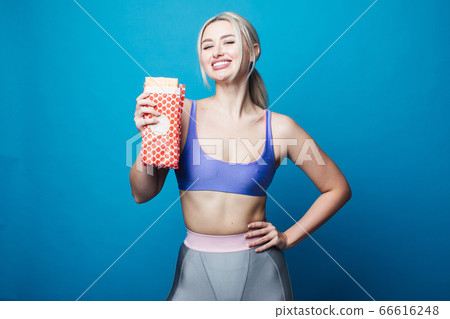 Close up of hungry girl with opened mouth. Concept of fast food. 66616248