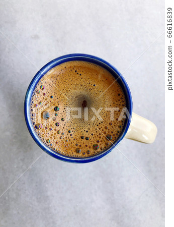 Turkish coffee on a marble table with copy space. Turkish coffee on a marble table with copy space. 66616839