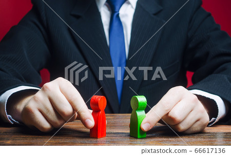 Mediator organizes a meeting negotiations between parties side conflict. Truce agreement. Candidates Political Debate. civilized resolution disputes, search for compromise. Establishing contact. 66617136