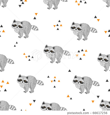 raccoon, pattern, seamless - Stock Illustration [66617256] - PIXTA