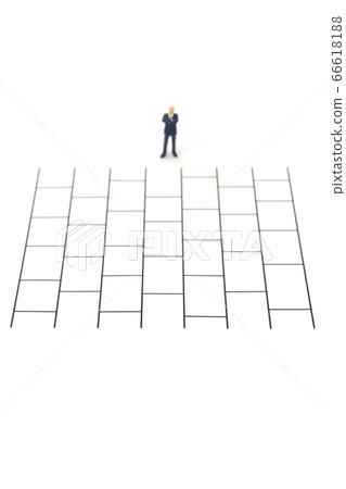 Businessman under discussion with Amida Lottery 66618188