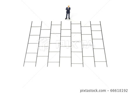 Businessman under discussion with Amida Lottery 66618192