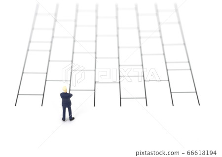 Businessman under discussion with Amida Lottery 66618194