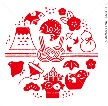 圖庫插圖：簡單的新年插圖2021牛年 66618416