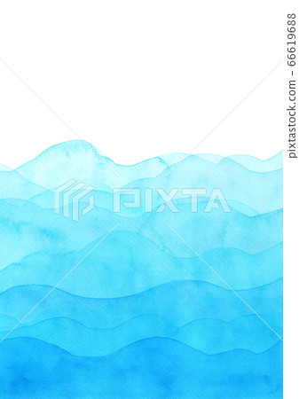 Abstract watercolor hand painting illustration. Bright blue wavy background. Abstract watercolor hand painting illustration. Bright blue wavy background. 66619688