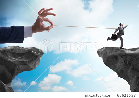 Boss holding his employee in retention concept 66621558