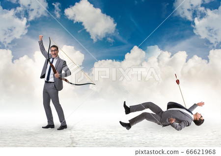 Business competition concept with businessman and bow 66621968