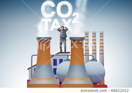 Businessman in carbon tax concept 66622022