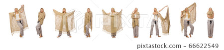 Woman in fashion concept isolated on white Woman in fashion concept isolated on white 66622549