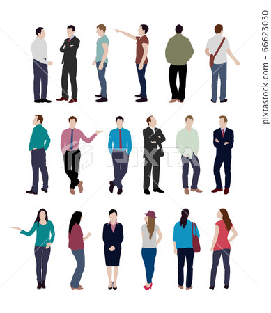 站立的人矢量插圖集（男/女） 66623030