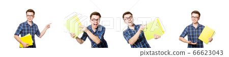Funny student isolated on white Funny student isolated on white 66623043