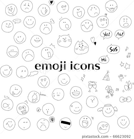 Hand drawn illustration emoji icon 66623092