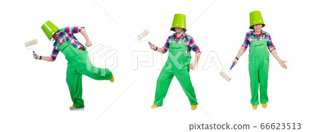 Funny painter isolated on white Funny painter isolated on white 66623513
