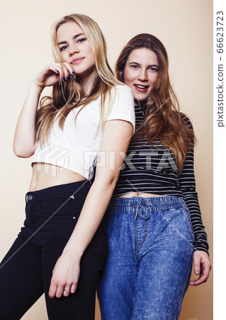 best friends teenage girls together having fun,... - Stock Photo [66623723]  - PIXTA