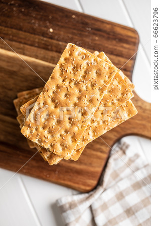 Knackebrot. Wholegrain crispbread with sesame Knackebrot. Wholegrain crispbread with sesame 66623796