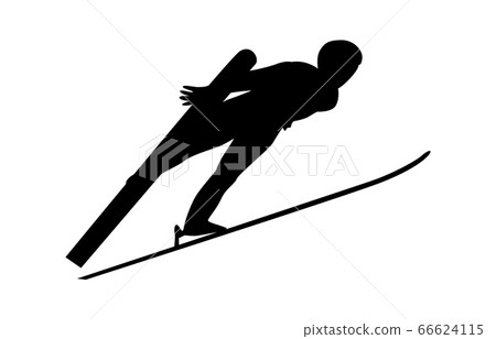 Winter sports silhouette ski jump 7 - Stock Illustration [66624115] - PIXTA