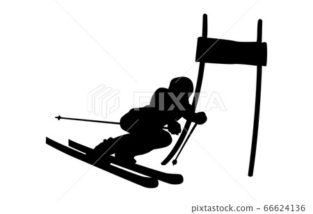 Winter sports silhouette alpine skiing 1 66624136