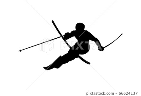 Winter sports silhouette alpine skiing 2 66624137