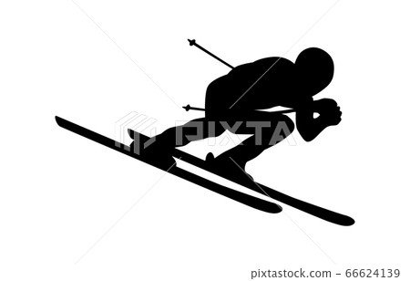 Winter sports silhouette alpine skiing 4 66624139