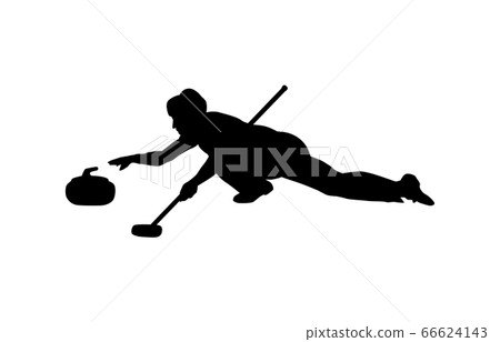 Winter sports silhouette curling 2 66624143
