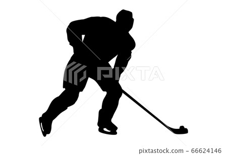 Winter sports silhouette ice hockey 3 66624146