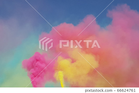 Smoke made by scattering brilliantly colored powder Smoke made by scattering brilliantly colored powder 66624761