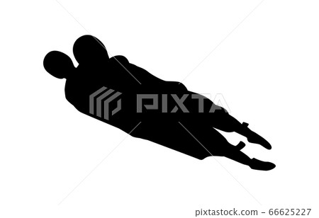 Winter sports silhouette luge 3 66625227