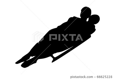 Winter sports silhouette luge 4 66625228