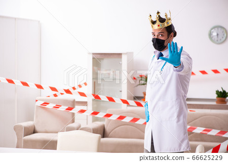 Doctor in virology concept at home 66625229