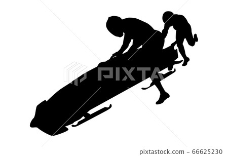 Winter sports silhouette bobsled 2 66625230