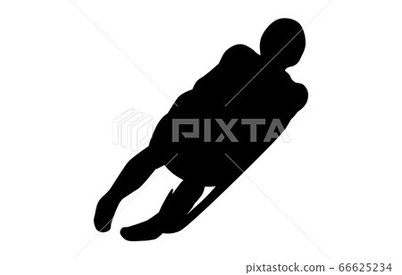 Winter sports silhouette luge 1 66625234