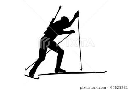 Winter sports silhouette biathlon 1 66625281