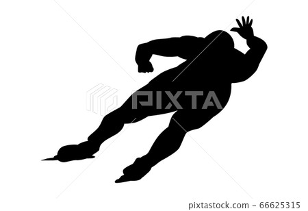 Winter sports silhouette speed skating 10 66625315