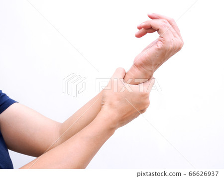 Close-up of Hand massage the wrist from pain. di 66626937