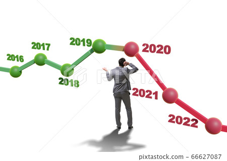 Businessman in market crash concept 66627087