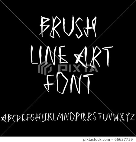 Modern brush line art lettering. Grunge handdrawn font. Vector illustration. 66627739