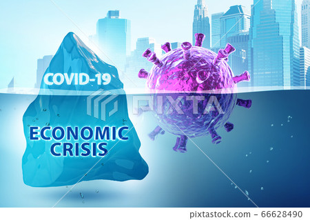 Concept of economic crisis from coronavirus covid-19 - 3d render Concept of economic crisis from coronavirus covid-19 - 3d render 66628490