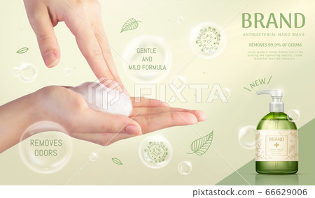 Hand wash ad template 66629006